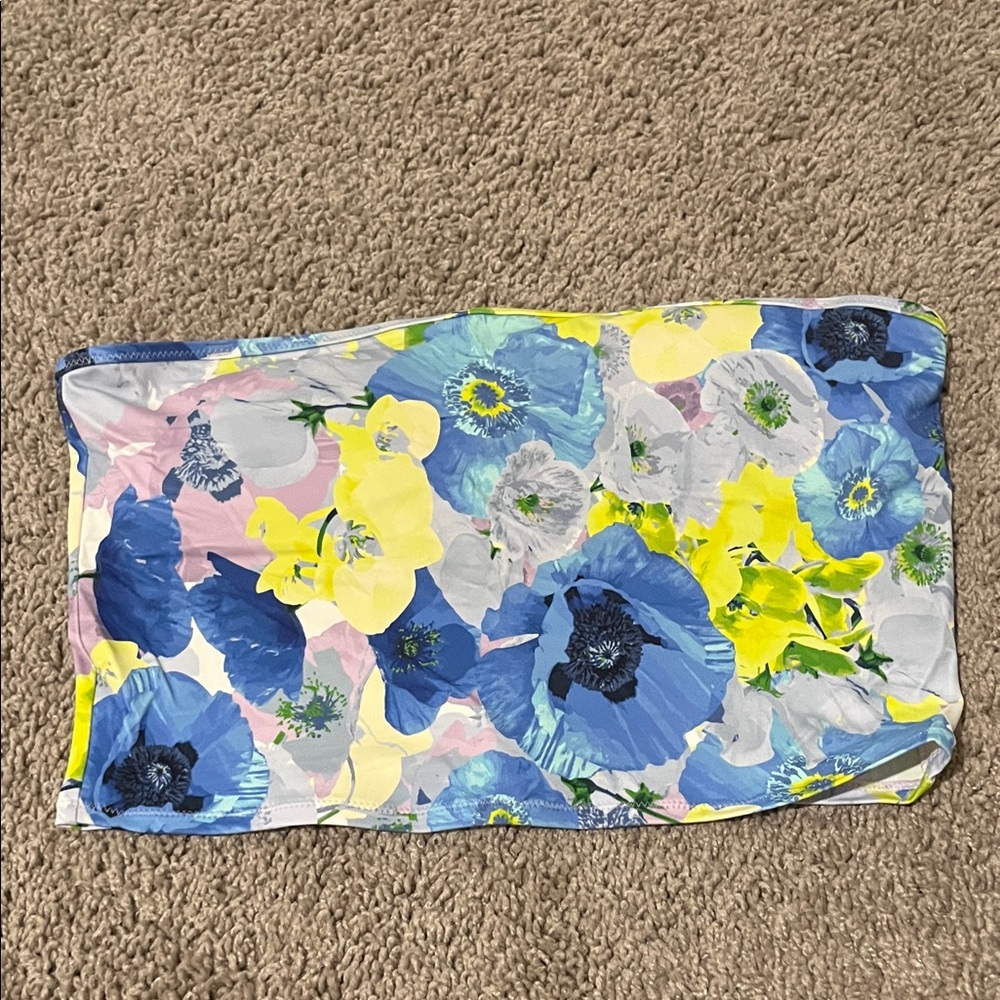 Aerie Floral Bikini Top - Blue and Yellow